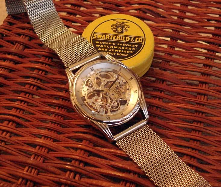 Gold Skeleton Mesh Watch